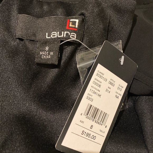 (8) LAURA 🇨🇦 Dress NWT Size 8 Sheer Bodice Tiered Shimmer Chiffon Beaded - Picture 8 of 9